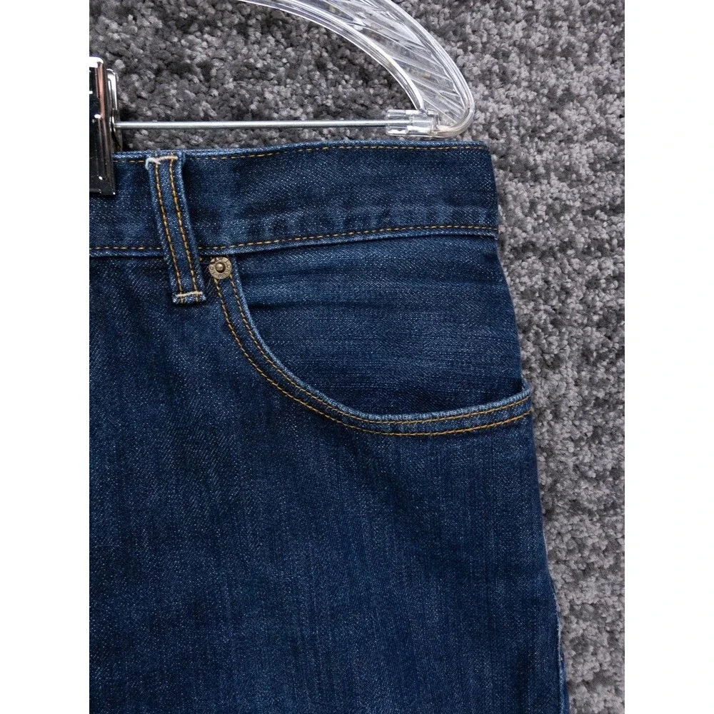 J Crew Jeans Mens 36x34 (Tag 34x34) Blue Urban Slim Cotton Distressed Denim City